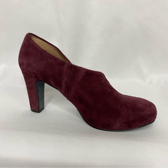 Eileen Fisher Suede Booties Mulberry Purple Cutout Size 7 - Picture 3 of 12